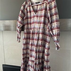 Plaid Long Sleeve Dress